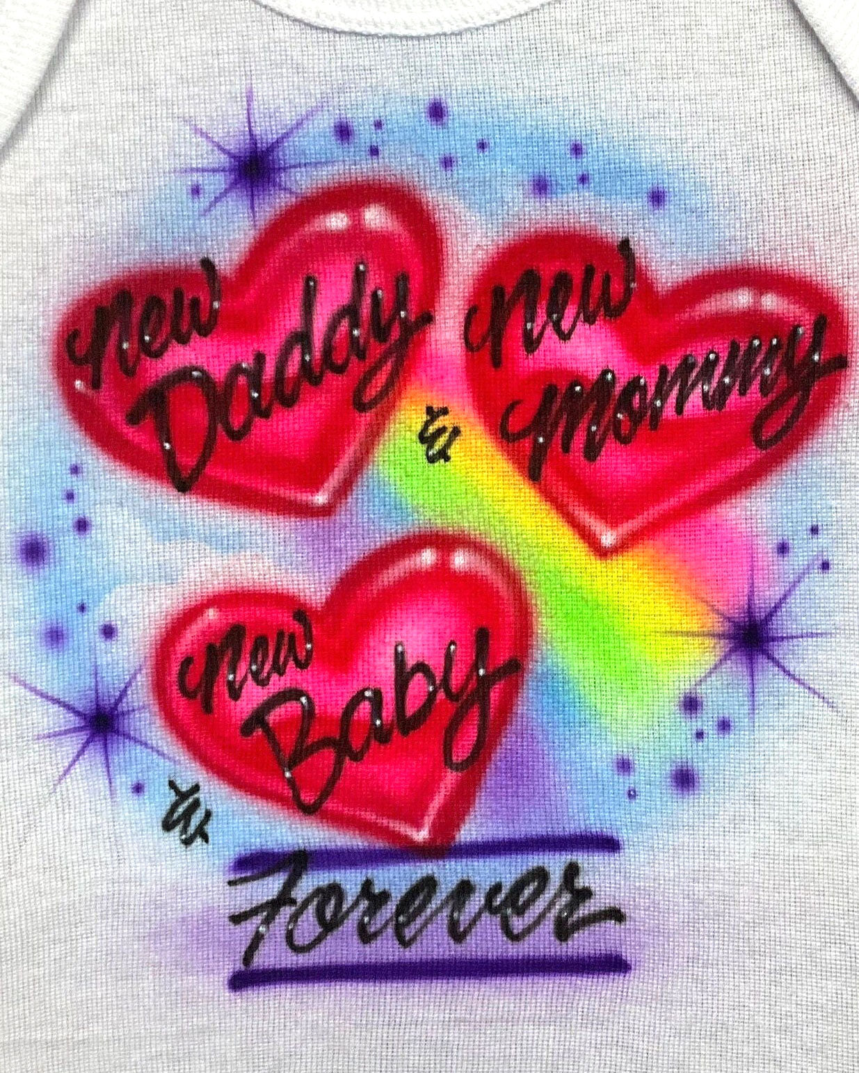 Airbrush T-shirt - New Baby - You choose colors