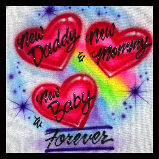 Airbrush T-shirt - New Baby - You choose colors