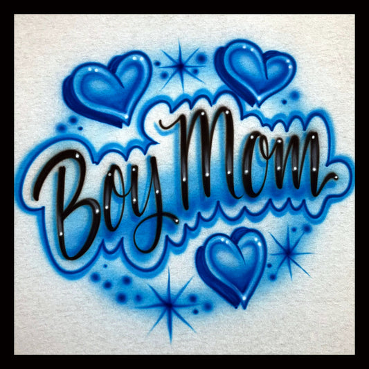 Airbrush T-shirt * Hearts * Boy Mom * Your word * Your colors