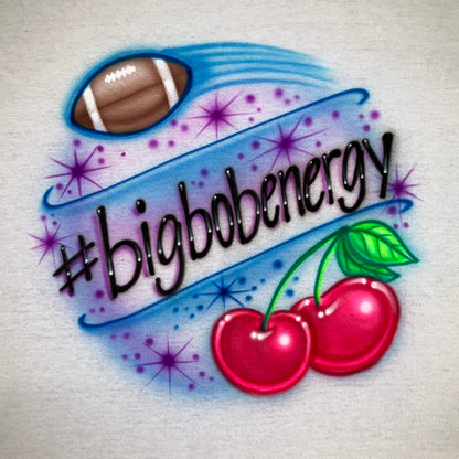 Football and cherries airbrushed  T-shirt