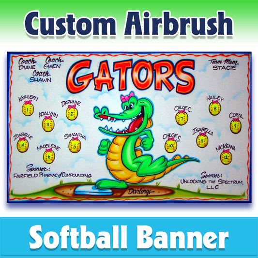 Airbrush Softball Banner - Alligators -2001
