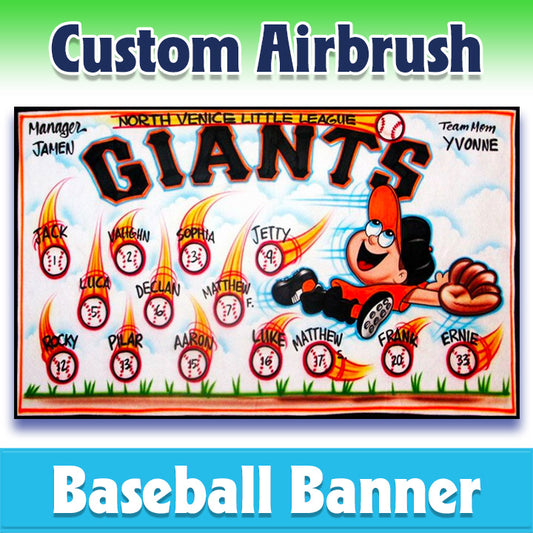 Airbrush Baseball Banner - Giants -1005