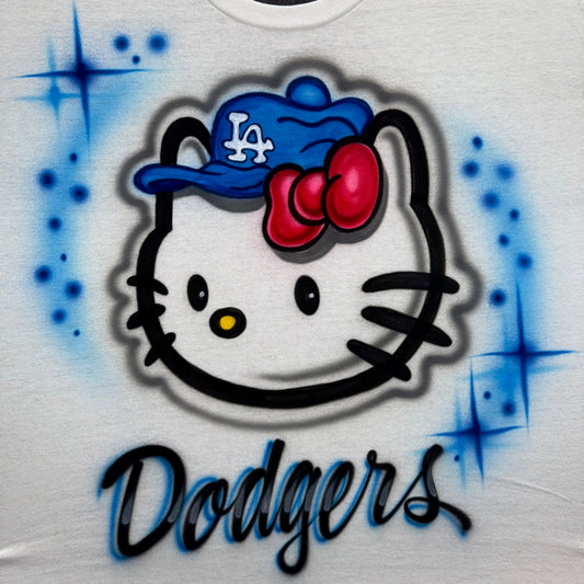 Hello Kitty Dodgers airbrushed t-shirt
