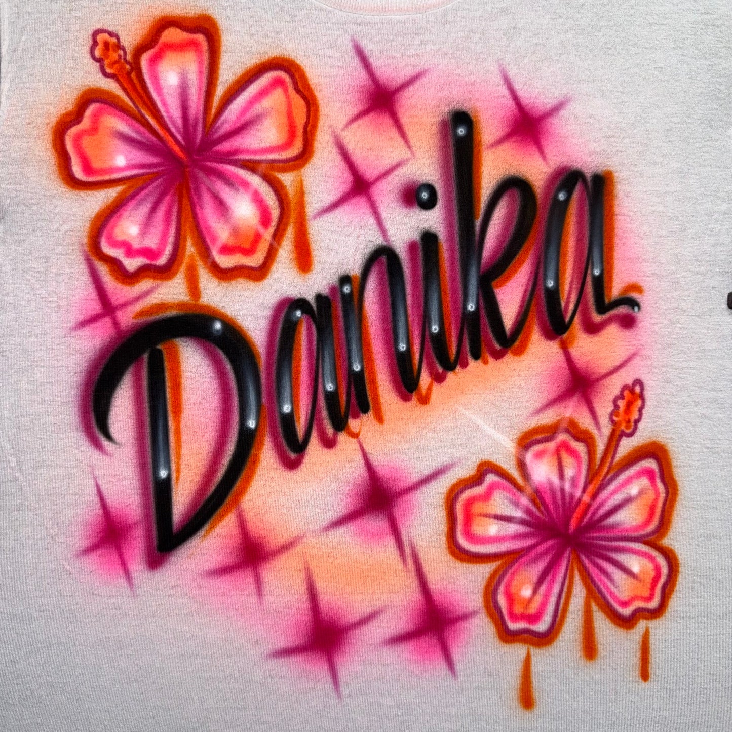 Sun Kissed Airbrushed Hibiscus Shirt