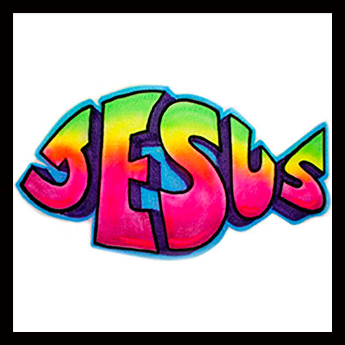 Airbrush  "Jesus Fish" Custom T-shirt - Your Name - You Choose Color