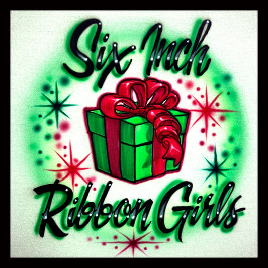 Airbrush T-shirt - Christmas - Present - Ribbons - Bow