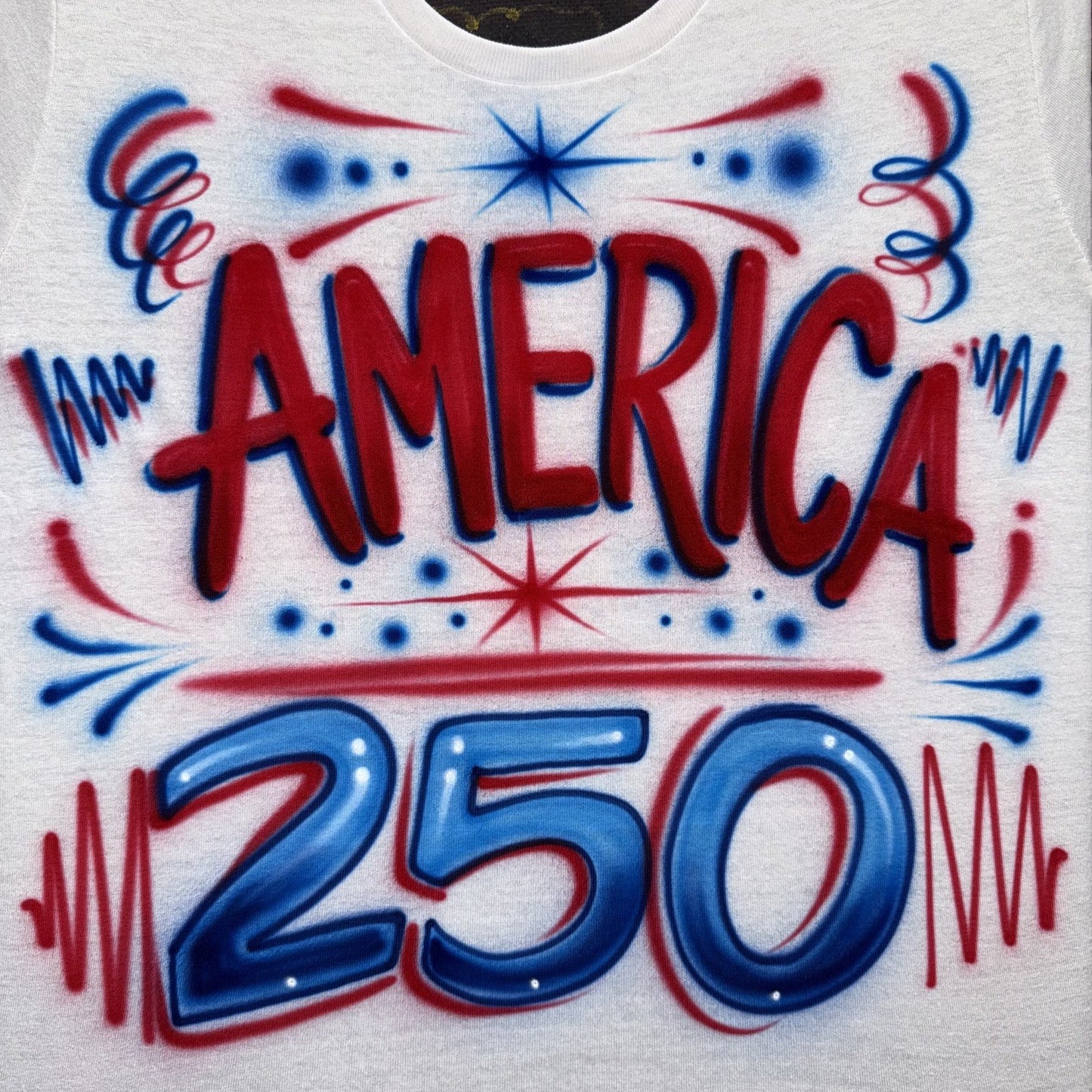 Airbrush T-Shirt - 4th of July - Independence Day - Fireworks