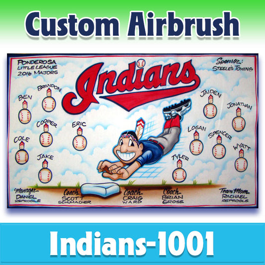 Airbrush Baseball Banner - Indians -1001