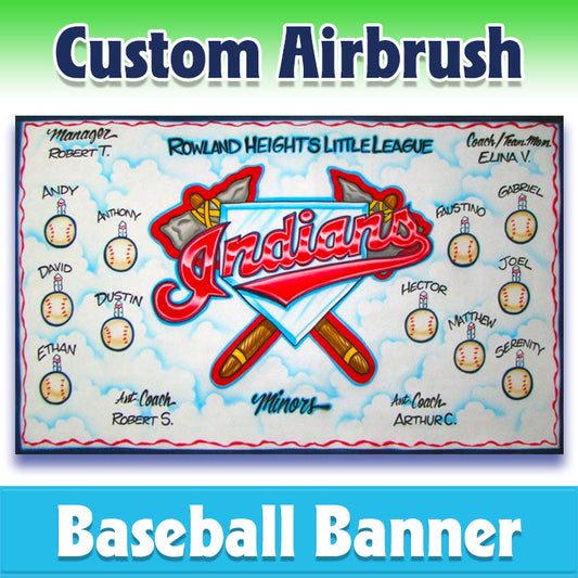 Airbrush Baseball Banner - Indians -1002