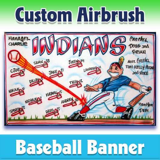 Airbrush Baseball Banner - Indians -1003