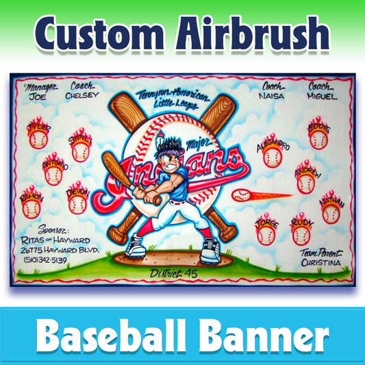 Airbrush Baseball Banner - Indians -1005