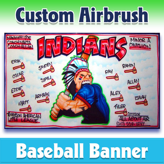 Airbrush Baseball Banner - Indians -1011