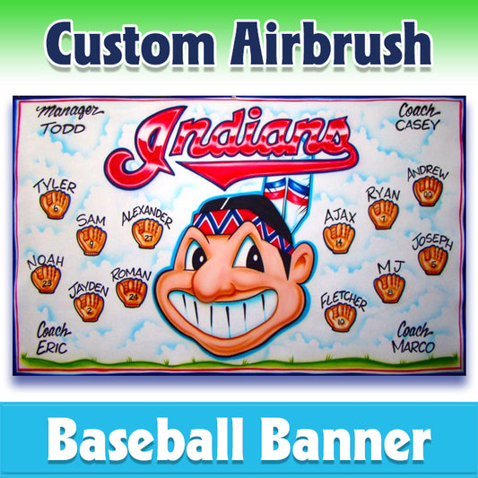 Airbrush Baseball Banner - Indians -1012