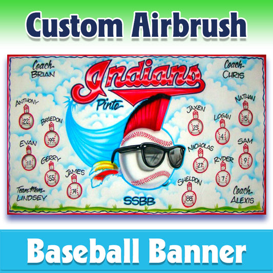 Airbrush Baseball Banner - Indians -1013