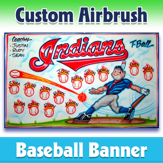 Airbrush Baseball Banner - Indians -1015