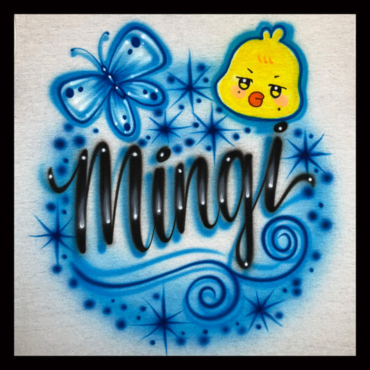 Airbrushed T-shirt - Mingi - BbyongMING Head (Chick)