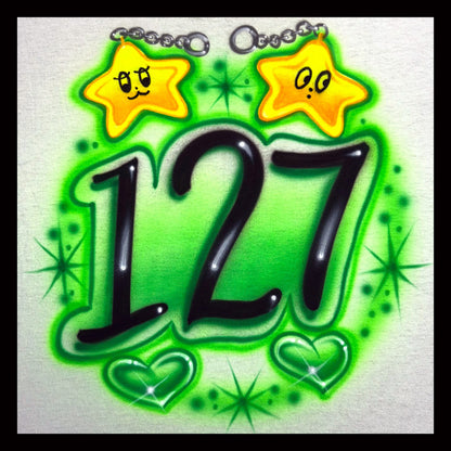 NCT 127 K-pop airbrushed shirt with two starfish and hearts