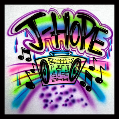 J-Hope BTS K-pop airbrushed shirt with boombox