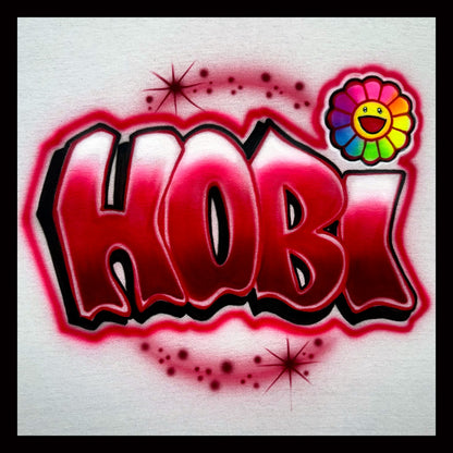Hobi BTS K-pop airbrushed shirt with rainbow flower