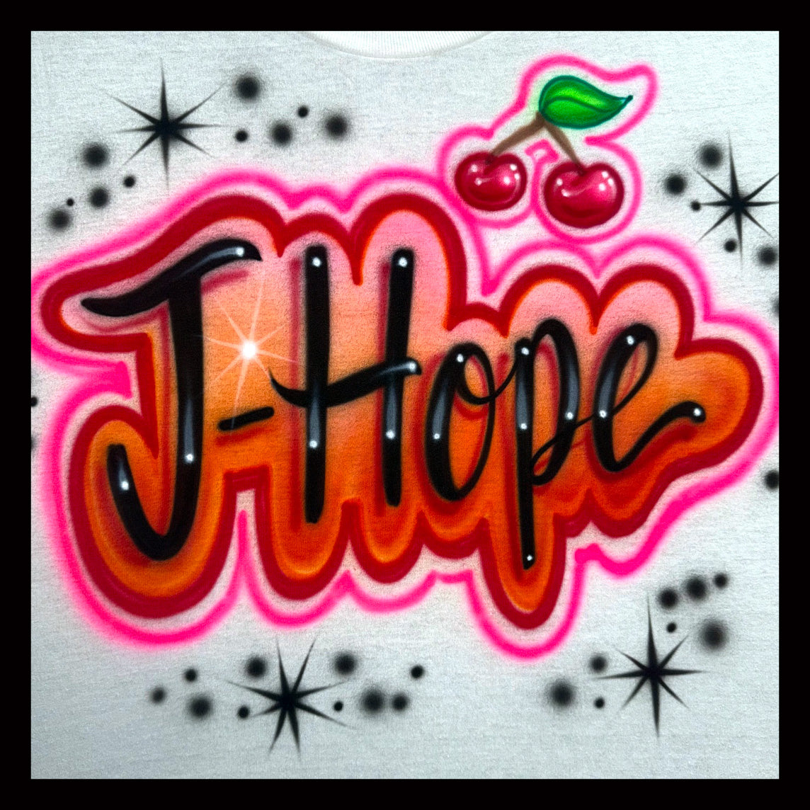 J-Hope BTS Kpop airbrushed shirt with cherry