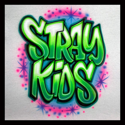 Stray Kids block letters airbrushed t-shirt