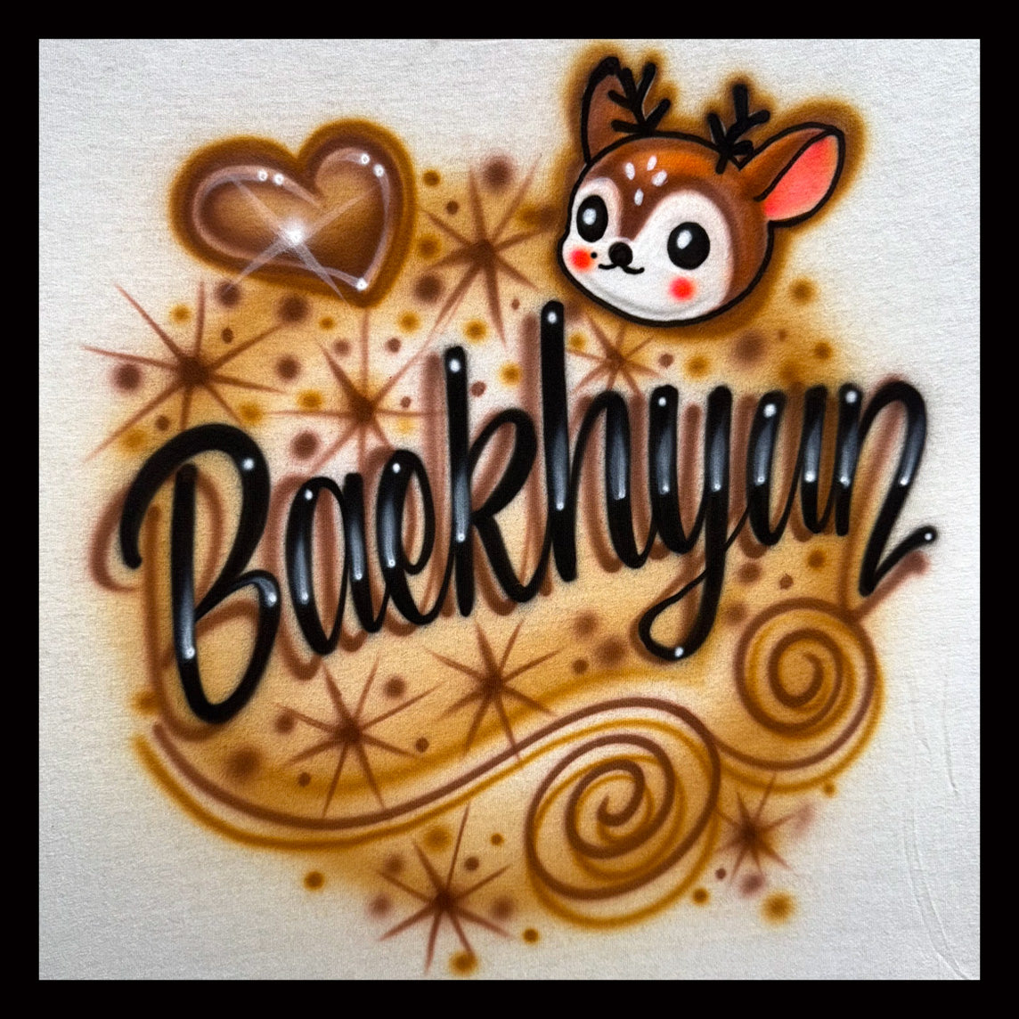 Baekhyun with Bambi Kpop airbrushed t-shirt