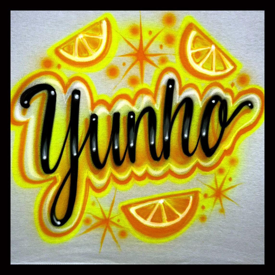 Yunho Airbrushed T-Shirt with Lemons – Kpop Ateez Bias Tee