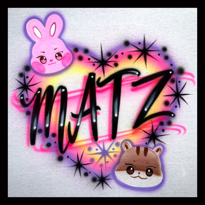 MATZ Heart Airbrush T-Shirt – Seonghwa & Hongjoong + Jjoongrami & Ddeongbyeoli