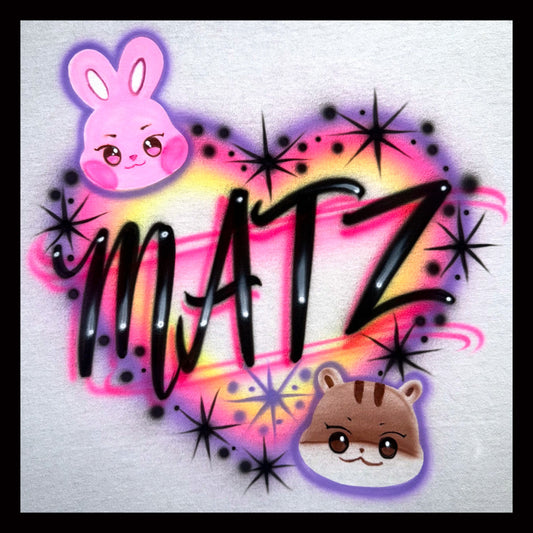 MATZ Heart Airbrush T-Shirt – Seonghwa & Hongjoong + Jjoongrami & Ddeongbyeoli