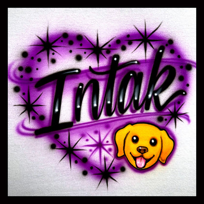 💜 Vibrant Purple Heart “Intak & Puppy” Airbrushed T-Shirt – P1Harmony Fan Apparel