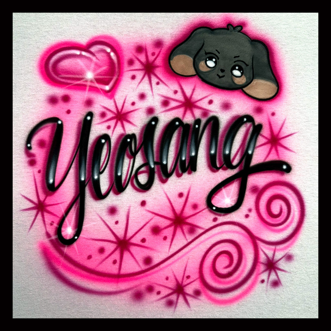 Yeosang airbrushed t-shirt with doberman Hetmongi