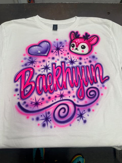Baekhyun with Bambi Kpop airbrushed t-shirt