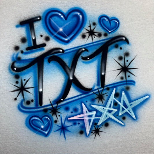 Tomorrow X Together “I 💙 TXT” Airbrushed T-Shirt