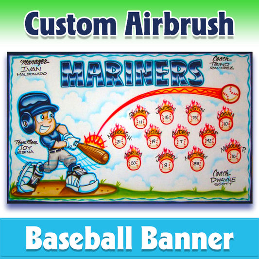 Airbrush Baseball Banner - Mariners -1001