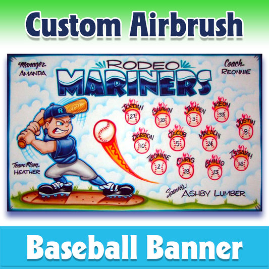 Airbrush Baseball Banner - Mariners -1002