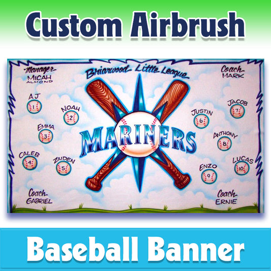 Airbrush Baseball Banner - Mariners -1003