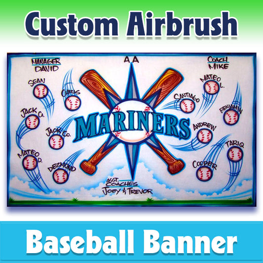 Airbrush Baseball Banner - Mariners -1004