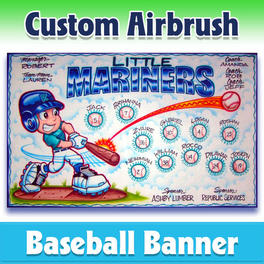 Airbrush Baseball Banner - Mariners -1005