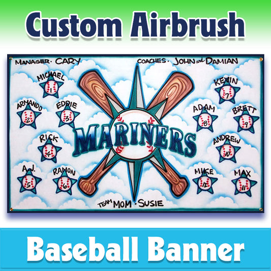 Airbrush Baseball Banner - Mariners -1007