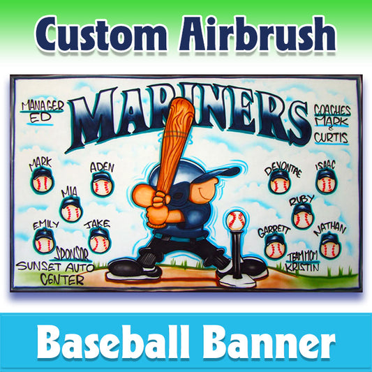 Airbrush Baseball Banner - Mariners -1008