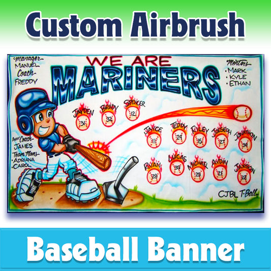 Airbrush Baseball Banner - Mariners -1009