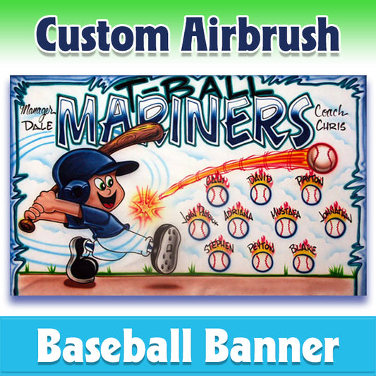 Airbrush Baseball Banner - Mariners -1010