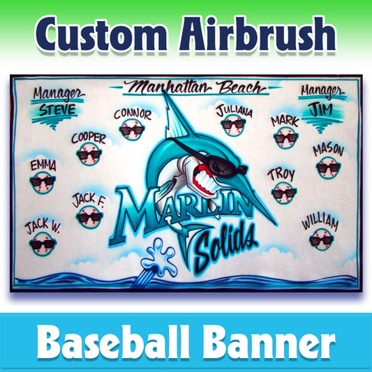 Airbrush Baseball Banner - Marlins -1008