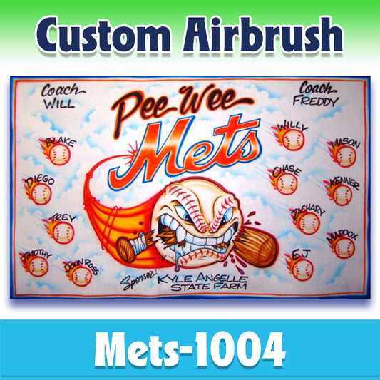 Airbrush Baseball Banner - Mets -1004