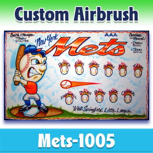 Airbrush Baseball Banner - Mets -1005