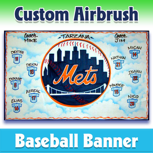 Airbrush Baseball Banner - Mets -1006