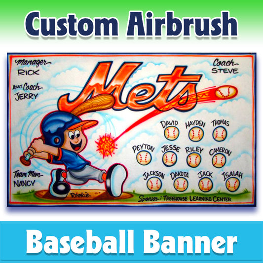 Airbrush Baseball Banner - Mets -1012