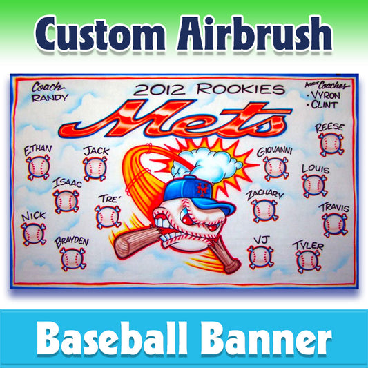 Airbrush Baseball Banner - Mets -1013