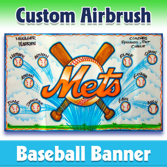 Airbrush Baseball Banner - Mets -1017