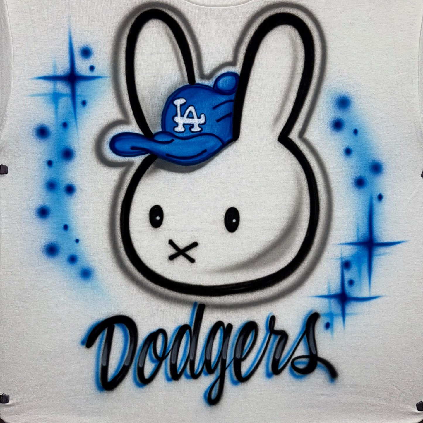 “Dodgers” Airbrushed Tee — Bunny or Puppy (Fan-Inspired)